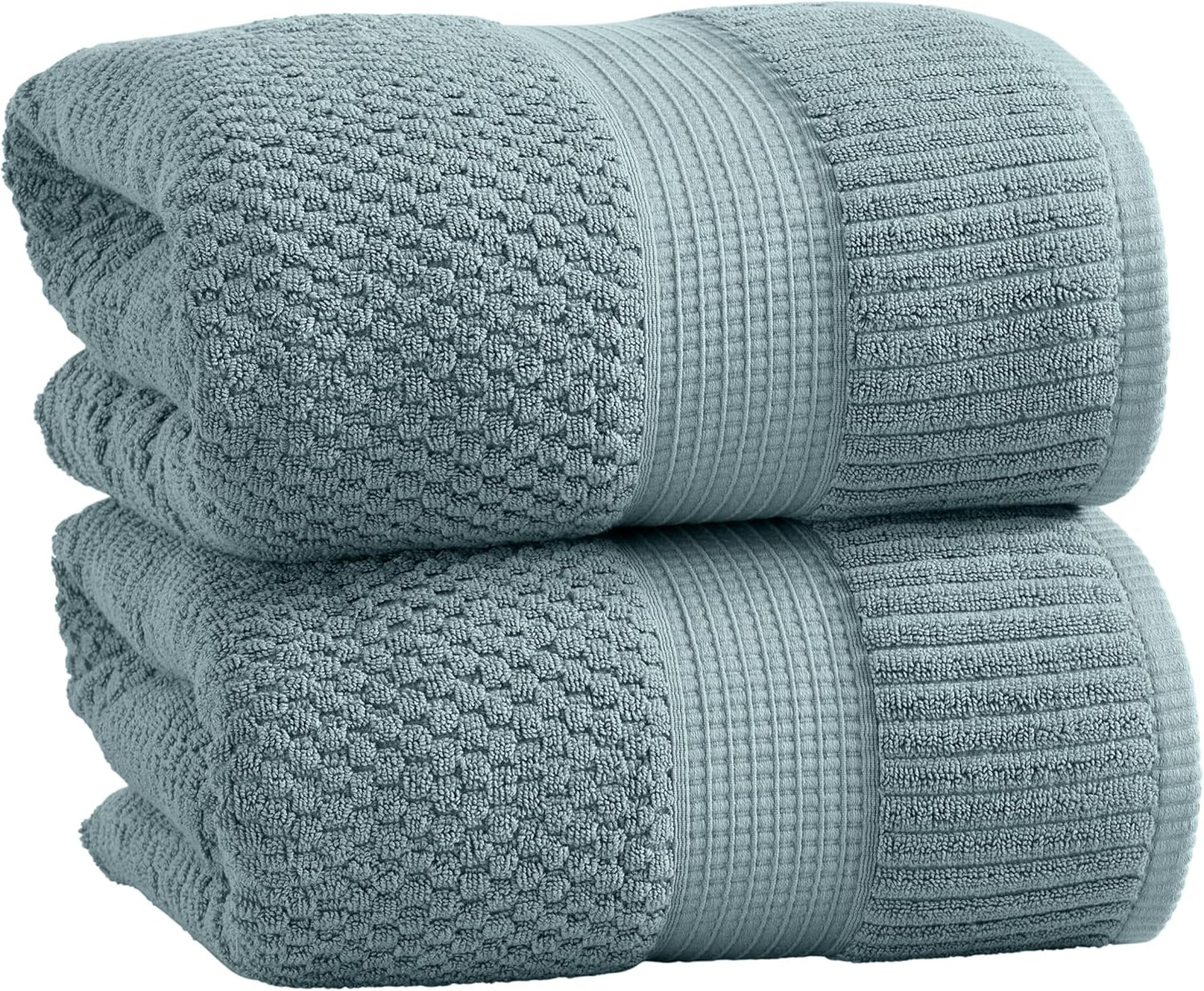 NY Loft 100% Cotton 4 Pack Bath Towels, 30" x 52", Soft & Absorbent, Quick Dry, Textured - Trinity Collection, Bright White