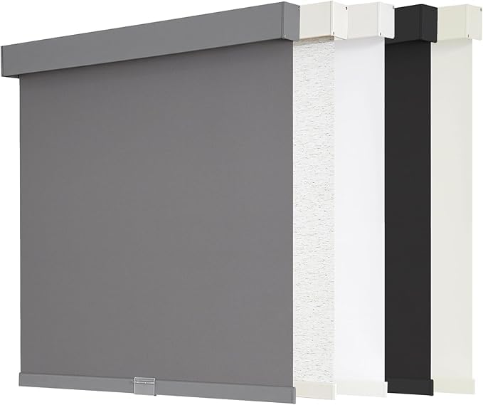 AOSKY Blackout Roller Shades Cordless Blinds for Windows, Free-Stop Shades with Valance, Thermal Insulated Fabric, UV Protection, Blinds for Home and Office (34" W x 72" H, Linen Beige