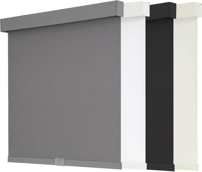 AOSKY Blackout Roller Shades Cordless Blinds for Windows, Free-Stop Shades with Valance, Thermal Insulated Fabric, UV Protection, Blinds for Home and Office (34" W x 72" H, Linen Beige