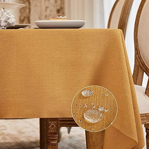 BALCONY & FALCON Rectangle Tablecloth Washable Wrinkle Resistant and Water Proof Table Cloth Decorative Linen Fabric Tablecloths for Dining Parties Kitchen Wedding and Outdoor Use (Beige, 57x118)