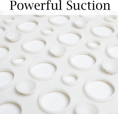 Extra Large Shower Mat Non Slip,47 * 31 Inch Bath Mat for Shower with Big Suction Cups,Oversized TPE Shower Mats for Inside Outside Shower,Perfect for Elderly