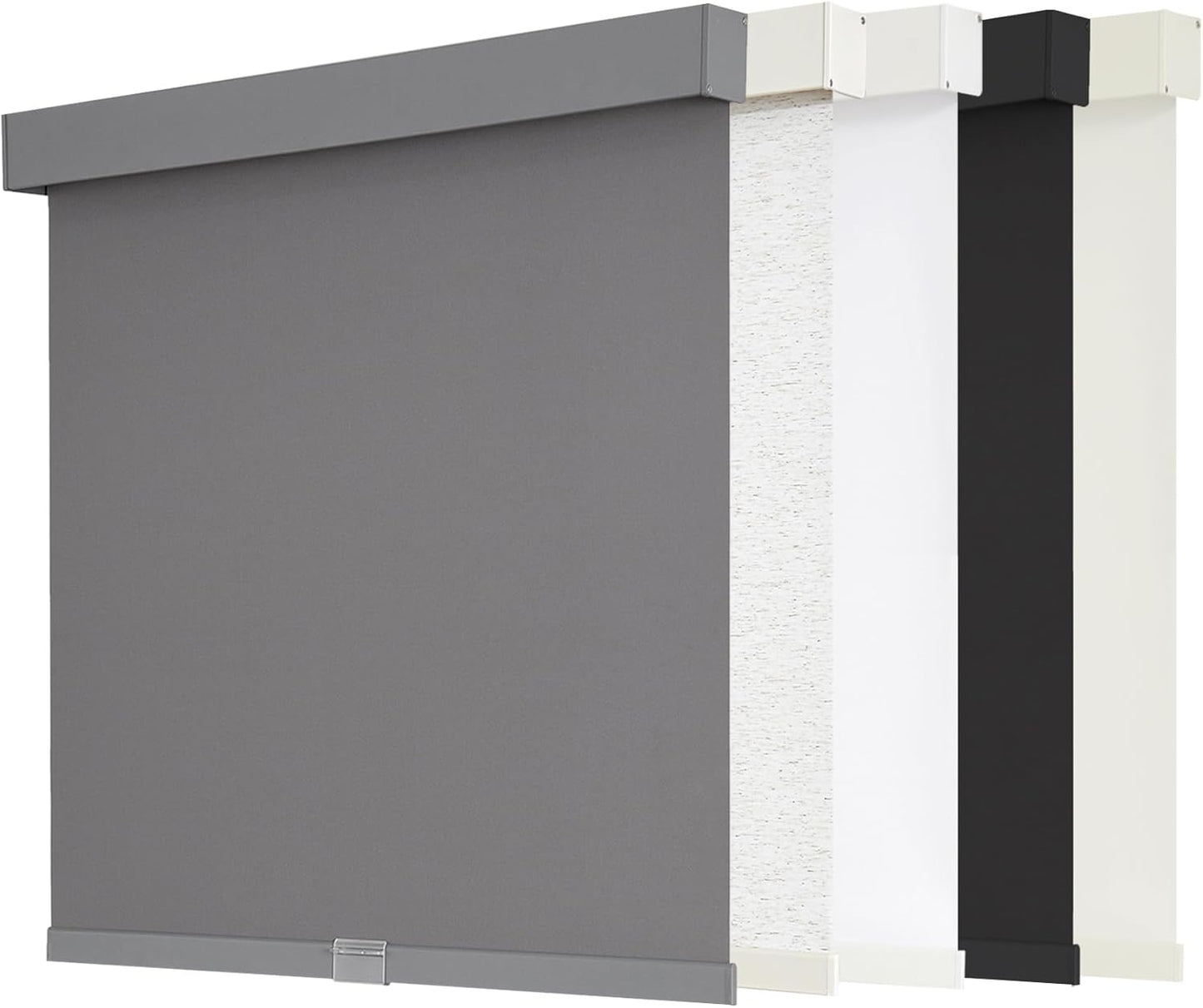 AOSKY Blackout Roller Shades Cordless Blinds for Windows, Free-Stop Shades with Valance, Thermal Insulated Fabric, UV Protection, Blinds for Home and Office (34" W x 72" H, Linen Beige