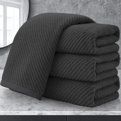 Luxury Bath Towels, Bath Towels Set of 4, Large 30" x 56" - 100% Cotton | Quick Dry | Light Weight | Thick | Soft | Absorbent, Luxury Shower Towel Sets for Bathroom, Towel Gift Set, White