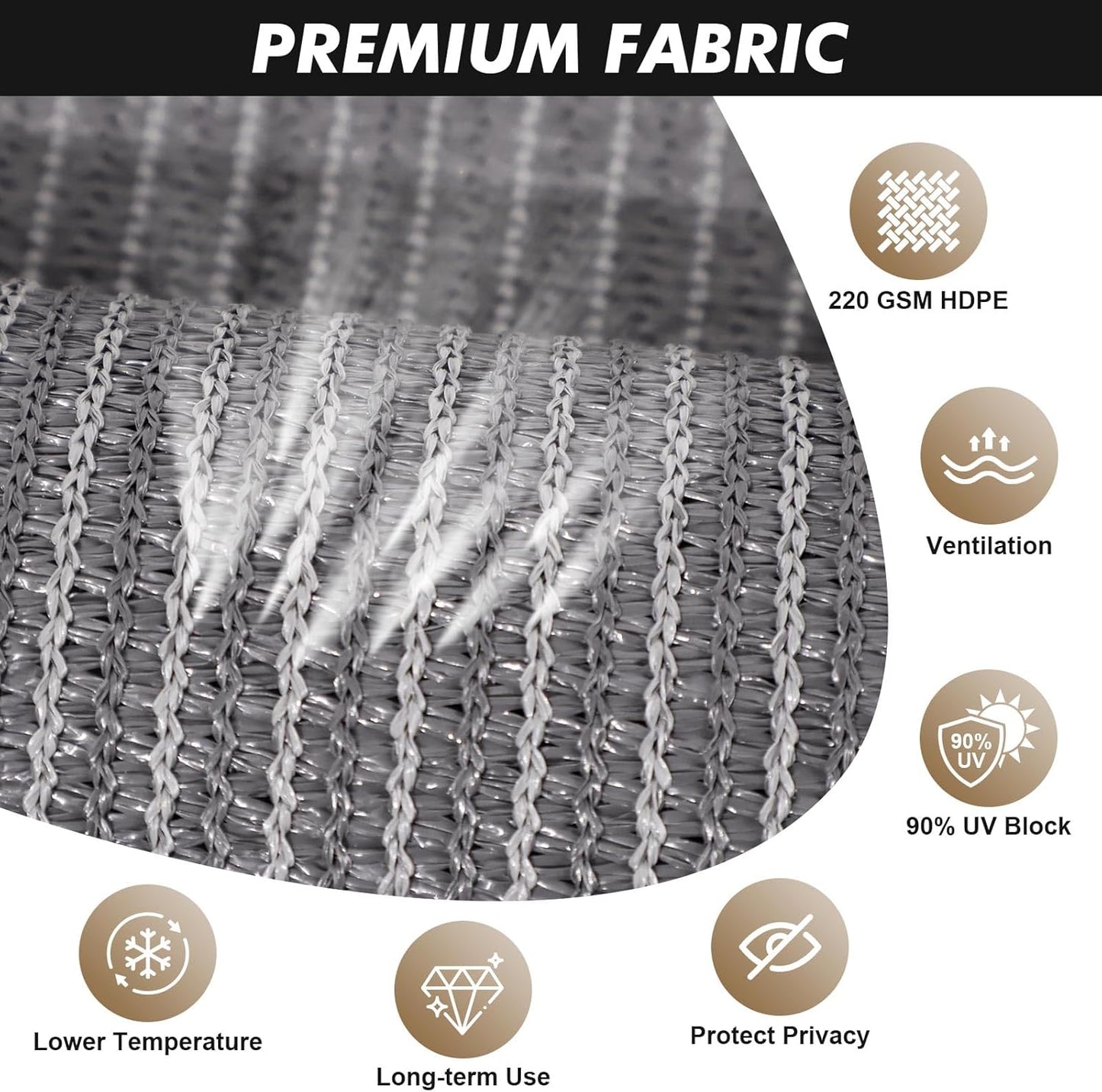 Artpuch Outdoor Roller Shades with Splicing Design, 10' W x 8' H Exterior Cordless Patio Shades Roll Up Blinds for Porch, Gazebo, Pergola, Balcony, Grey