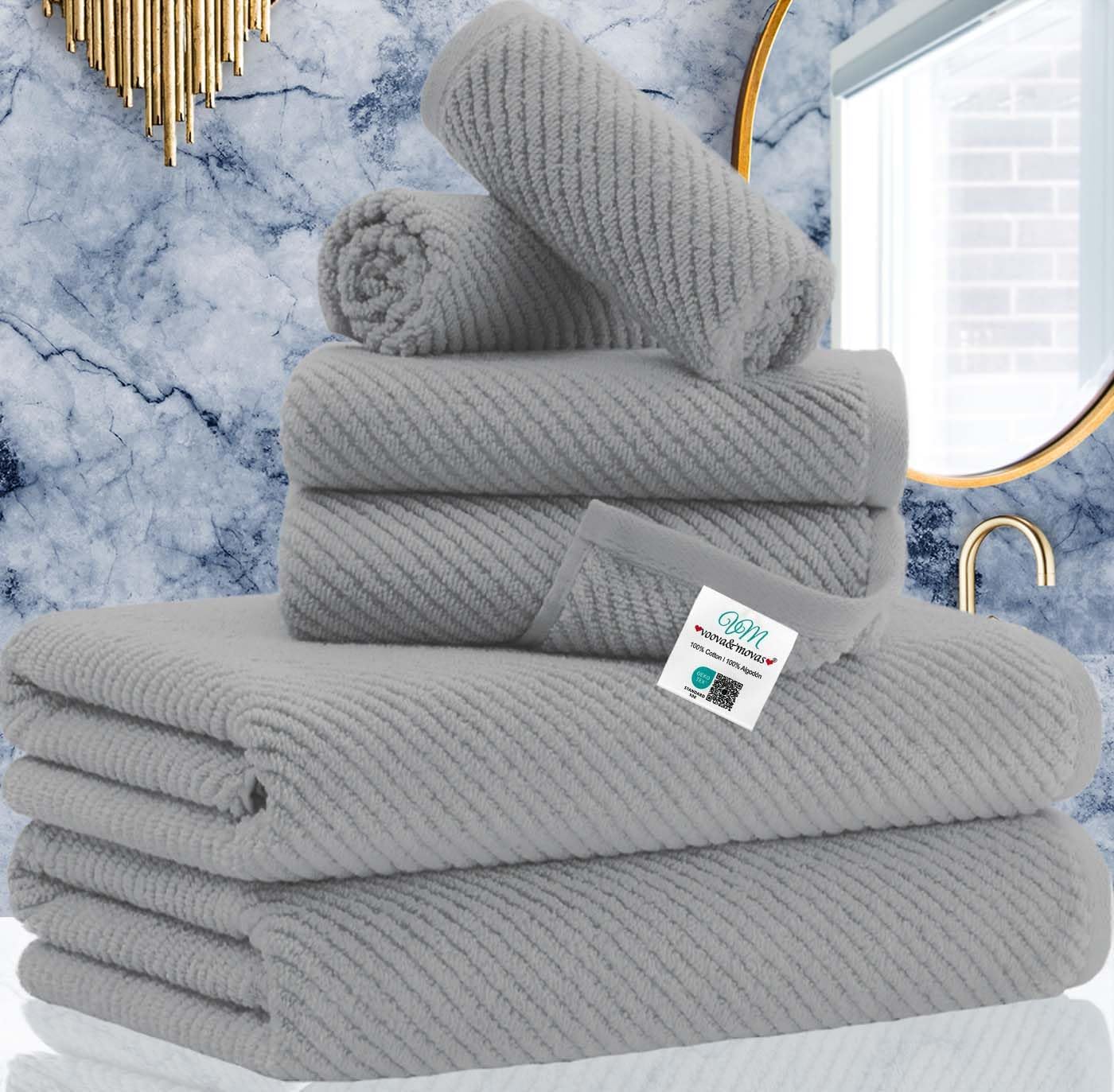 Luxury Bath Towels, Bath Towels Set of 4, Large 30" x 56" - 100% Cotton | Quick Dry | Light Weight | Thick | Soft | Absorbent, Luxury Shower Towel Sets for Bathroom, Towel Gift Set, White