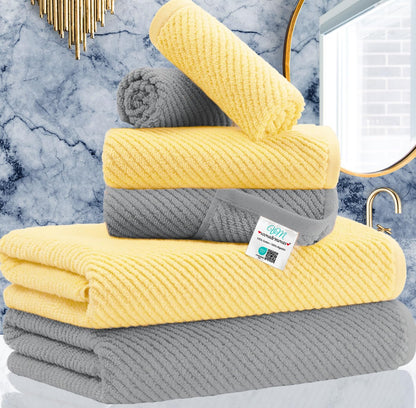 Luxury Bath Towels, Bath Towels Set of 4, Large 30" x 56" - 100% Cotton | Quick Dry | Light Weight | Thick | Soft | Absorbent, Luxury Shower Towel Sets for Bathroom, Towel Gift Set, White