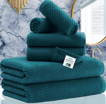 Luxury Bath Towels, Bath Towels Set of 4, Large 30" x 56" - 100% Cotton | Quick Dry | Light Weight | Thick | Soft | Absorbent, Luxury Shower Towel Sets for Bathroom, Towel Gift Set, White