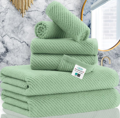 Luxury Bath Towels, Bath Towels Set of 4, Large 30" x 56" - 100% Cotton | Quick Dry | Light Weight | Thick | Soft | Absorbent, Luxury Shower Towel Sets for Bathroom, Towel Gift Set, White