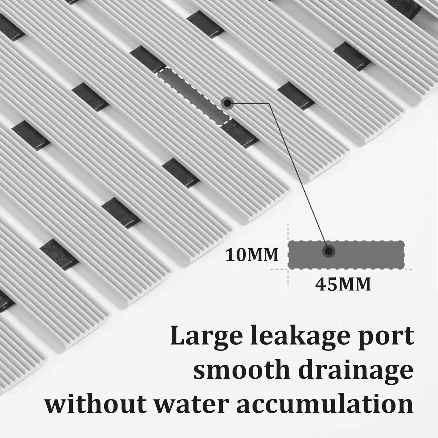 Non Slip Large Shower Mat(35.4"*23.6"),Extra Large Shower Mats for Inside Shower, Non Slip Shower Mat for Elderly,Non Suction Cups Heavy Duty Bathtub Mat,Rubber