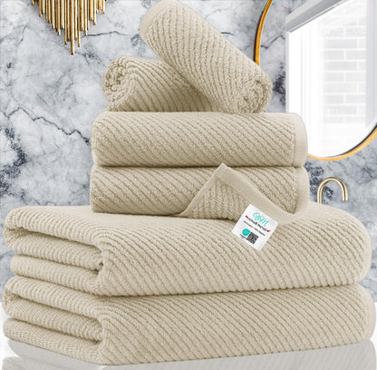 Luxury Bath Towels, Bath Towels Set of 4, Large 30" x 56" - 100% Cotton | Quick Dry | Light Weight | Thick | Soft | Absorbent, Luxury Shower Towel Sets for Bathroom, Towel Gift Set, White
