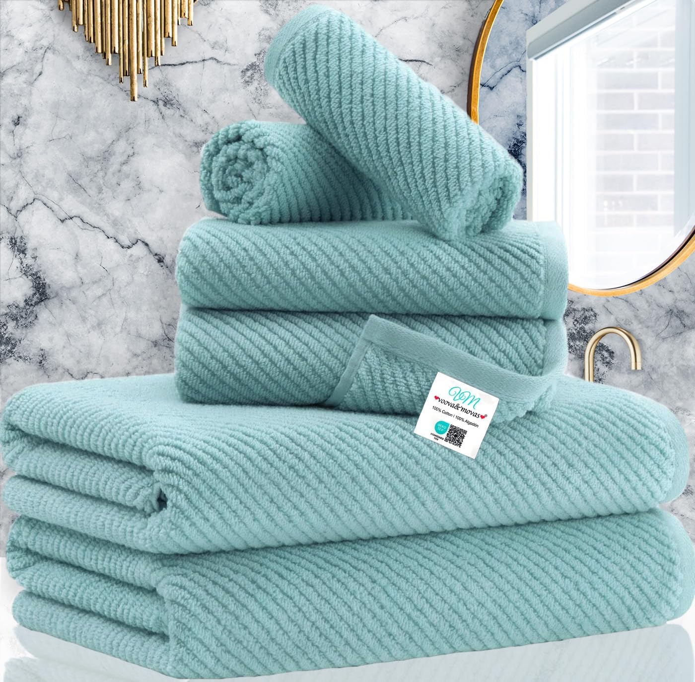 Luxury Bath Towels, Bath Towels Set of 4, Large 30" x 56" - 100% Cotton | Quick Dry | Light Weight | Thick | Soft | Absorbent, Luxury Shower Towel Sets for Bathroom, Towel Gift Set, White