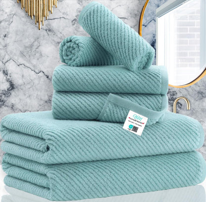 Luxury Bath Towels, Bath Towels Set of 4, Large 30" x 56" - 100% Cotton | Quick Dry | Light Weight | Thick | Soft | Absorbent, Luxury Shower Towel Sets for Bathroom, Towel Gift Set, White