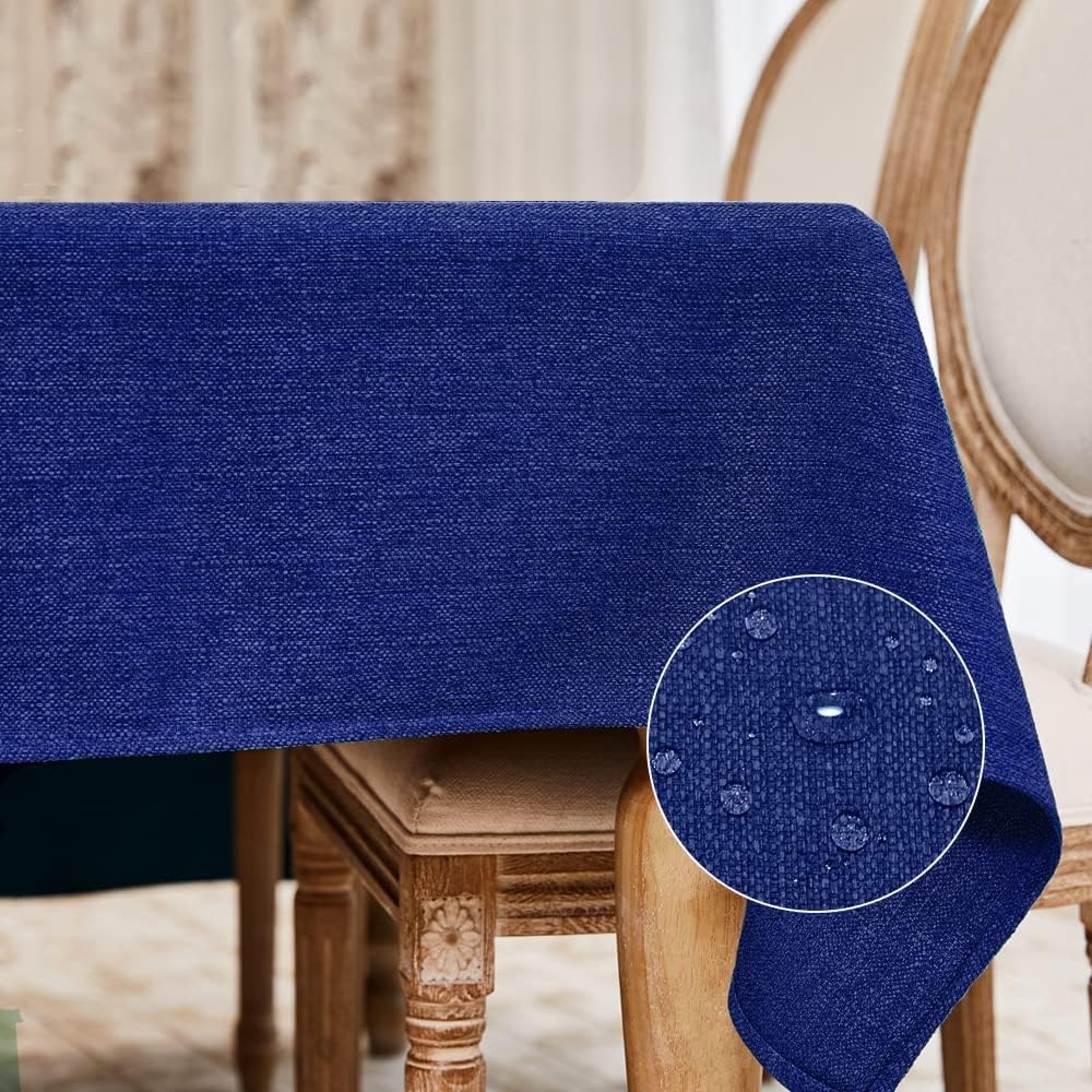 BALCONY & FALCON Rectangle Tablecloth Washable Wrinkle Resistant and Water Proof Table Cloth Decorative Linen Fabric Tablecloths for Dining Parties Kitchen Wedding and Outdoor Use (Beige, 57x118)