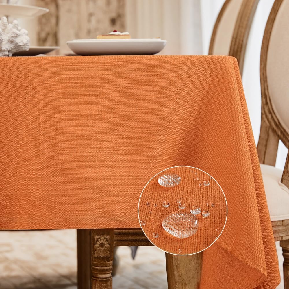 BALCONY & FALCON Rectangle Tablecloth Washable Wrinkle Resistant and Water Proof Table Cloth Decorative Linen Fabric Tablecloths for Dining Parties Kitchen Wedding and Outdoor Use (Beige, 57x118)