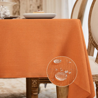BALCONY & FALCON Rectangle Tablecloth Washable Wrinkle Resistant and Water Proof Table Cloth Decorative Linen Fabric Tablecloths for Dining Parties Kitchen Wedding and Outdoor Use (Beige, 57x118)