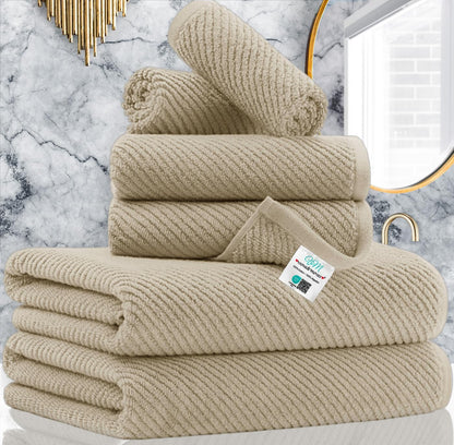 Luxury Bath Towels, Bath Towels Set of 4, Large 30" x 56" - 100% Cotton | Quick Dry | Light Weight | Thick | Soft | Absorbent, Luxury Shower Towel Sets for Bathroom, Towel Gift Set, White