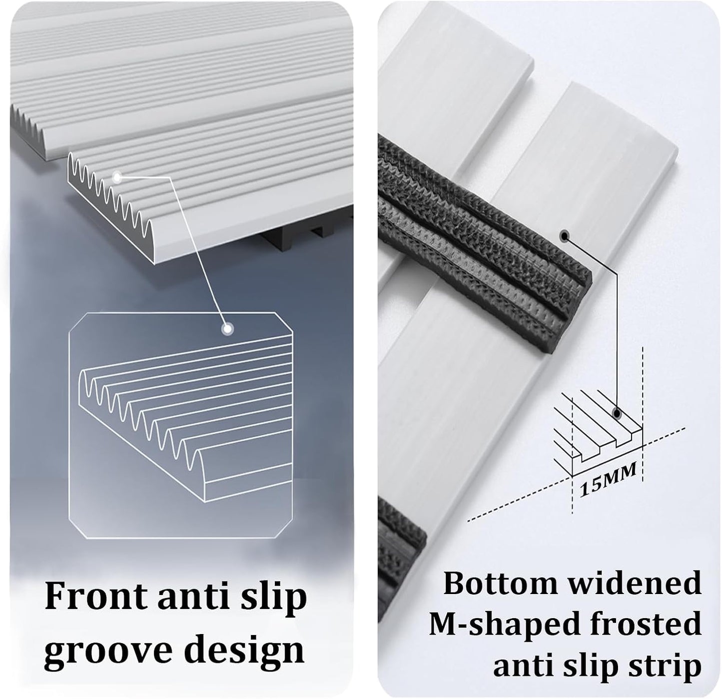 Non Slip Large Shower Mat(35.4"*23.6"),Extra Large Shower Mats for Inside Shower, Non Slip Shower Mat for Elderly,Non Suction Cups Heavy Duty Bathtub Mat,Rubber