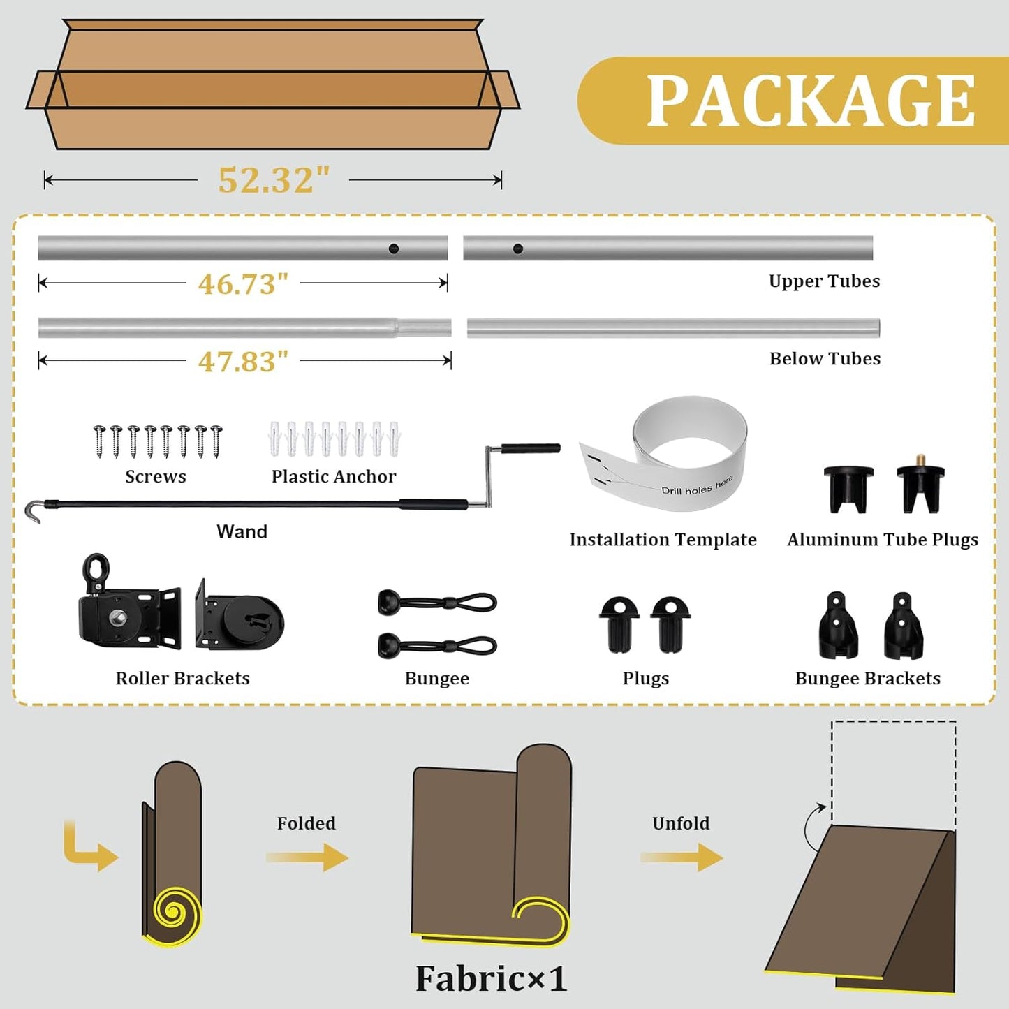 Shade&Beyond Outdoor Roller Shades with Splicing Design, 8' W x 8' H Cordless Patio Roll Up Blinds, Exterior Shade Cloth Roll for Porch, Gazebo, Pergola, Balcony, Gray