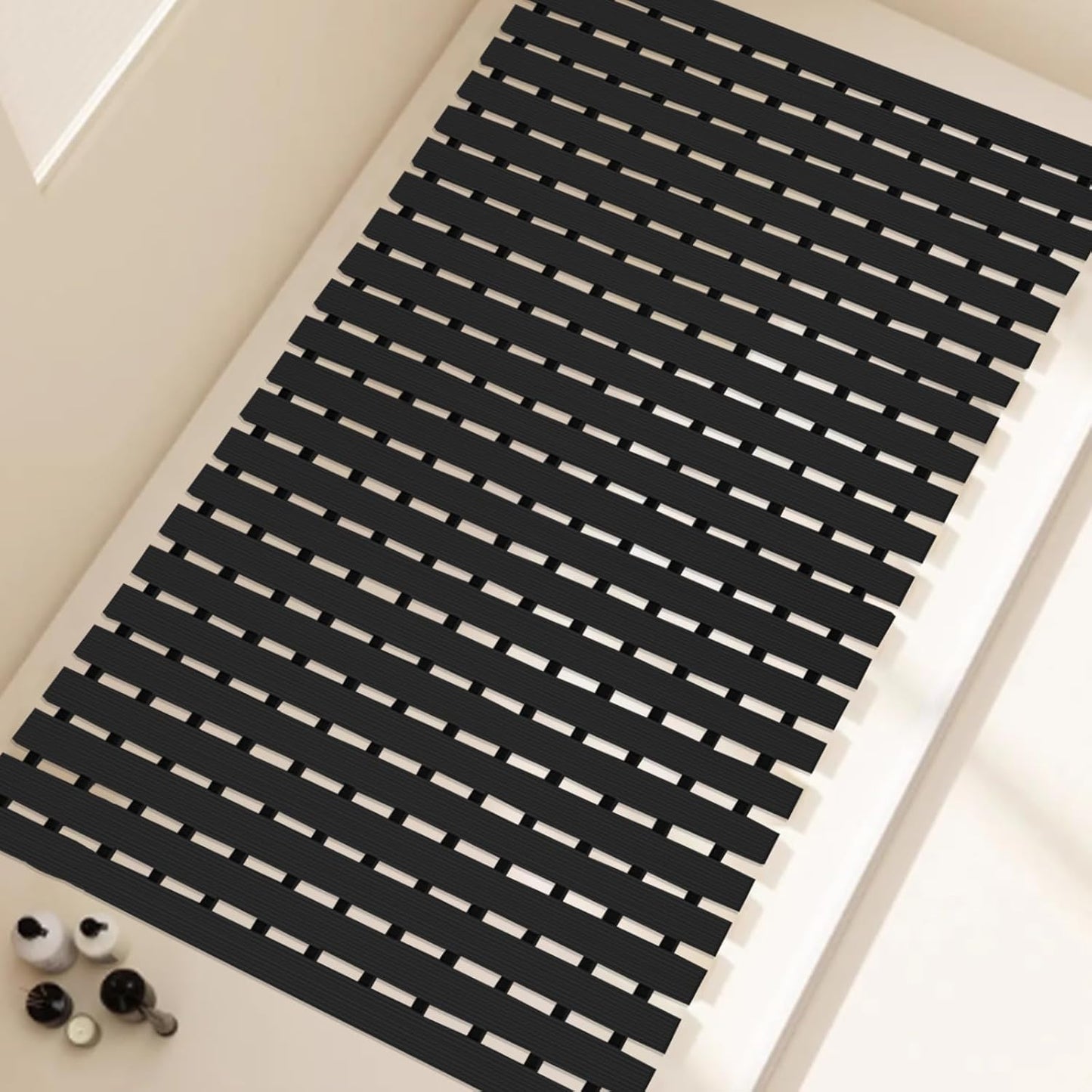 Non Slip Large Shower Mat(35.4"*23.6"),Extra Large Shower Mats for Inside Shower, Non Slip Shower Mat for Elderly,Non Suction Cups Heavy Duty Bathtub Mat,Rubber