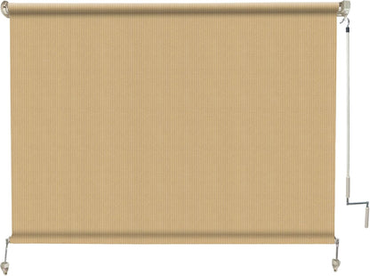 Amagenix Outdoor Roller Shade 8'(W) X 8'(H), Exterior Cordless Patio Shades Roll Up Outdoor Blinds with 90% UV Protection, Two-Section Poles with One-Piece Fabric, Grey