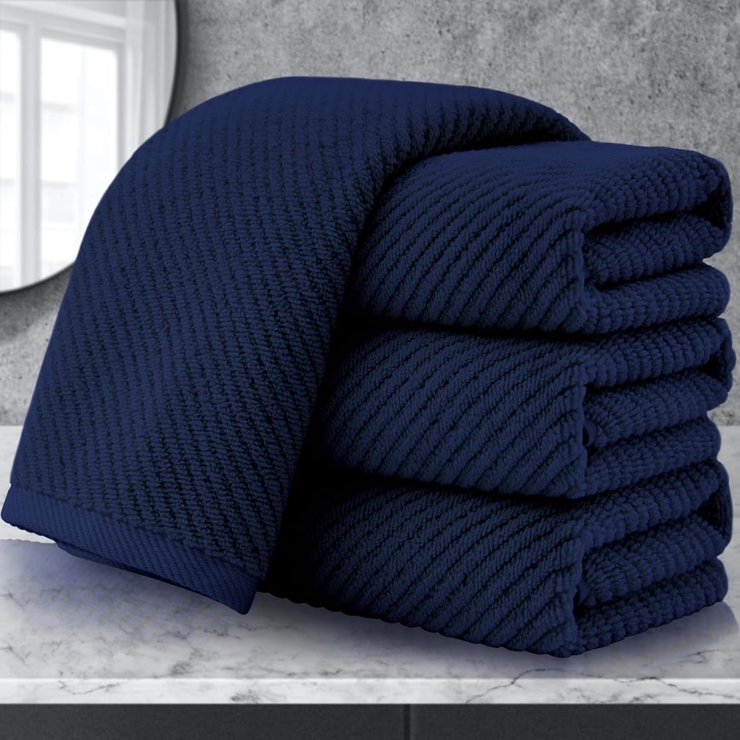 Luxury Bath Towels, Bath Towels Set of 4, Large 30" x 56" - 100% Cotton | Quick Dry | Light Weight | Thick | Soft | Absorbent, Luxury Shower Towel Sets for Bathroom, Towel Gift Set, White