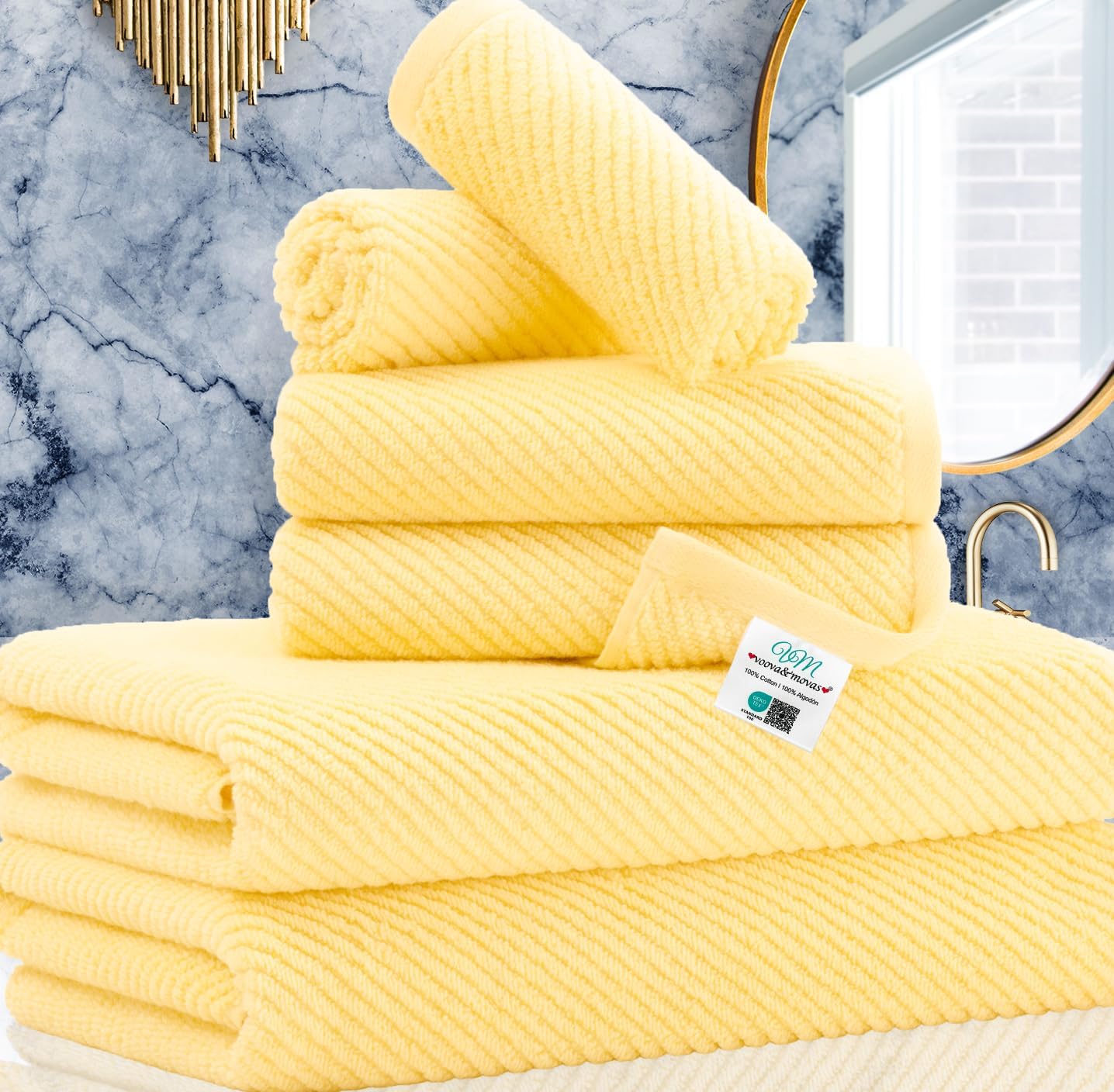 Luxury Bath Towels, Bath Towels Set of 4, Large 30" x 56" - 100% Cotton | Quick Dry | Light Weight | Thick | Soft | Absorbent, Luxury Shower Towel Sets for Bathroom, Towel Gift Set, White