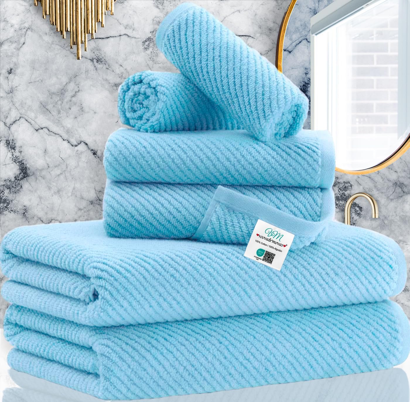 Luxury Bath Towels, Bath Towels Set of 4, Large 30" x 56" - 100% Cotton | Quick Dry | Light Weight | Thick | Soft | Absorbent, Luxury Shower Towel Sets for Bathroom, Towel Gift Set, White