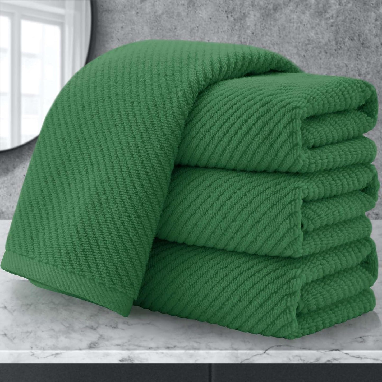 Luxury Bath Towels, Bath Towels Set of 4, Large 30" x 56" - 100% Cotton | Quick Dry | Light Weight | Thick | Soft | Absorbent, Luxury Shower Towel Sets for Bathroom, Towel Gift Set, White