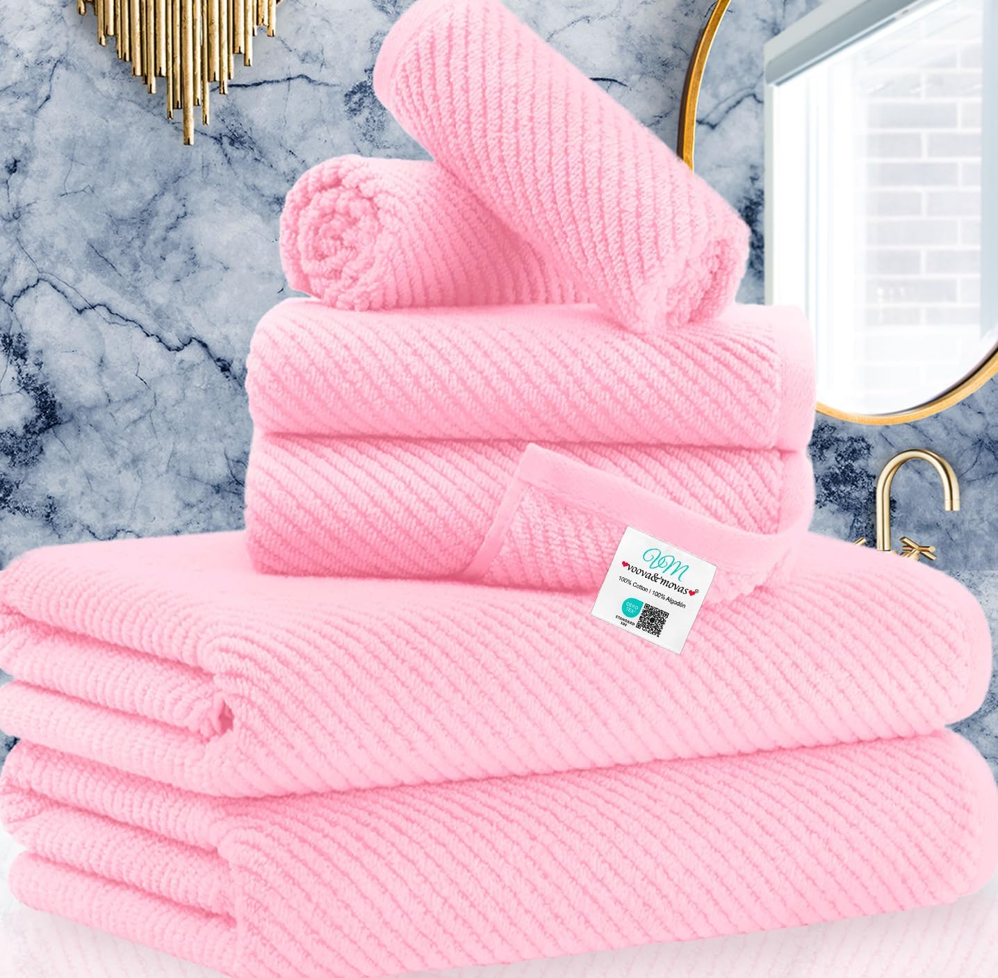 Luxury Bath Towels, Bath Towels Set of 4, Large 30" x 56" - 100% Cotton | Quick Dry | Light Weight | Thick | Soft | Absorbent, Luxury Shower Towel Sets for Bathroom, Towel Gift Set, White