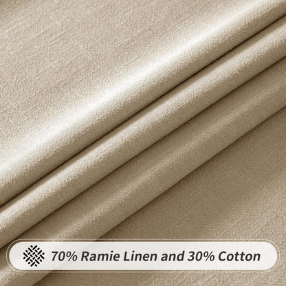 MIULEE Natural Linen Cotton Blend Tablecloth Rectangle, Luxury Waterproof Stain Resistant Durable Farmhouse Oblong Table Cloth for Dining Party Christmas Weddings Birthday, 52 x 102 inch, Ivory Cream