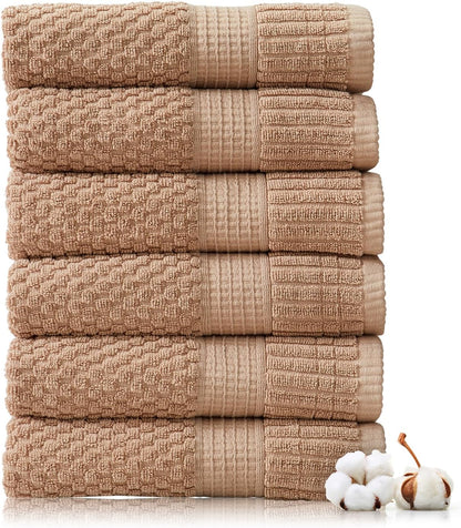 NY Loft 100% Cotton 4 Pack Bath Towels, 30" x 52", Soft & Absorbent, Quick Dry, Textured - Trinity Collection, Bright White