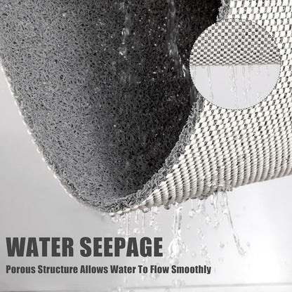 HOMBYS 58 x 44 Extra Large Shower Mat for Shower Stall Tub, Non Slip Bath Mat Bathroom Accessories, PVC Loofah Mats for Shower and Bathroom, Quick Drying, (Grey, 58"x44")