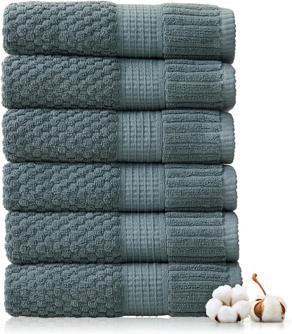 NY Loft 100% Cotton 4 Pack Bath Towels, 30" x 52", Soft & Absorbent, Quick Dry, Textured - Trinity Collection, Bright White
