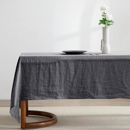 EVERLY 100% Pure Linen Rectangle Tablecloth 84Lx60W Inches for Dining,Weddings and Restaurants,Decorative Halloween,Thanksgiving,Christmas Table Cloth Machine Washable Tablecloths-Natural Linen