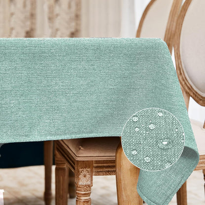 BALCONY & FALCON Rectangle Tablecloth Washable Wrinkle Resistant and Water Proof Table Cloth Decorative Linen Fabric Tablecloths for Dining Parties Kitchen Wedding and Outdoor Use (Beige, 57x118)