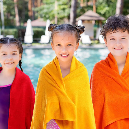 Newwiee Set of 12 Bath Towels Bulk - 28 x 55 Inch Large Cotton Towels in 12 Colors, Soft Quick-Dry Lightweight Bathroom Towel for Home Pool Beach Spa Hotel Gym Use(12 Colors)