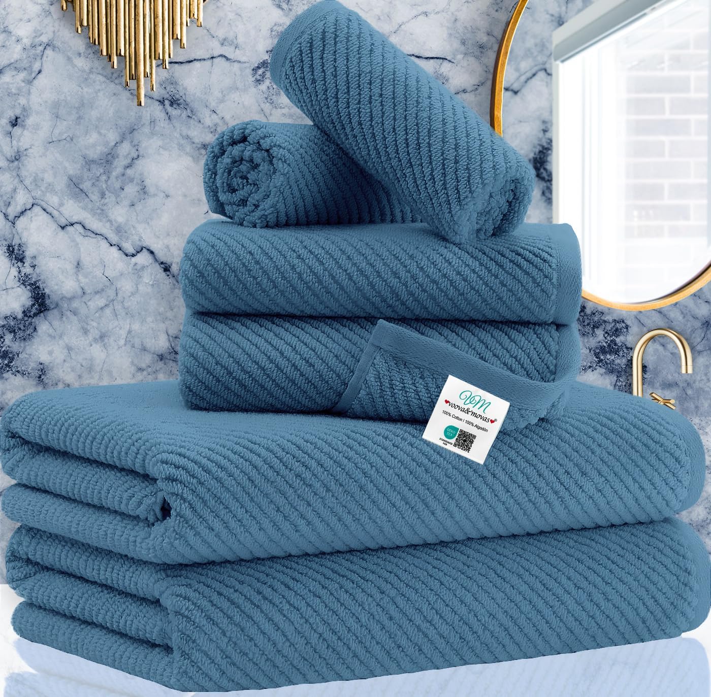 Luxury Bath Towels, Bath Towels Set of 4, Large 30" x 56" - 100% Cotton | Quick Dry | Light Weight | Thick | Soft | Absorbent, Luxury Shower Towel Sets for Bathroom, Towel Gift Set, White