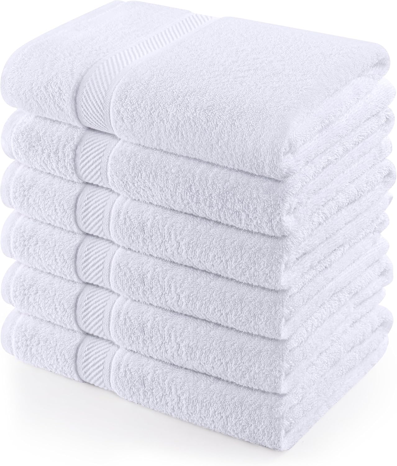 Utopia Towels 18 Pack Bath Towel Set (24 x 48 Inches), 500 GSM 100% Ring Spun Cotton Medium Lightweight and Highly Absorbent Quick Drying, Premium Towels for Hotel, Spa and Bathroom (White)