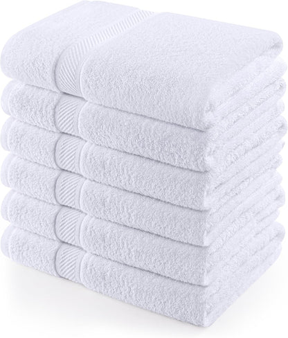 Utopia Towels 18 Pack Bath Towel Set (24 x 48 Inches), 500 GSM 100% Ring Spun Cotton Medium Lightweight and Highly Absorbent Quick Drying, Premium Towels for Hotel, Spa and Bathroom (White)