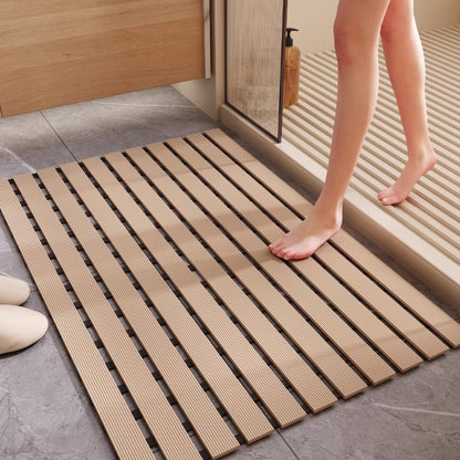 Non Slip Large Shower Mat(35.4"*23.6"),Extra Large Shower Mats for Inside Shower, Non Slip Shower Mat for Elderly,Non Suction Cups Heavy Duty Bathtub Mat,Rubber