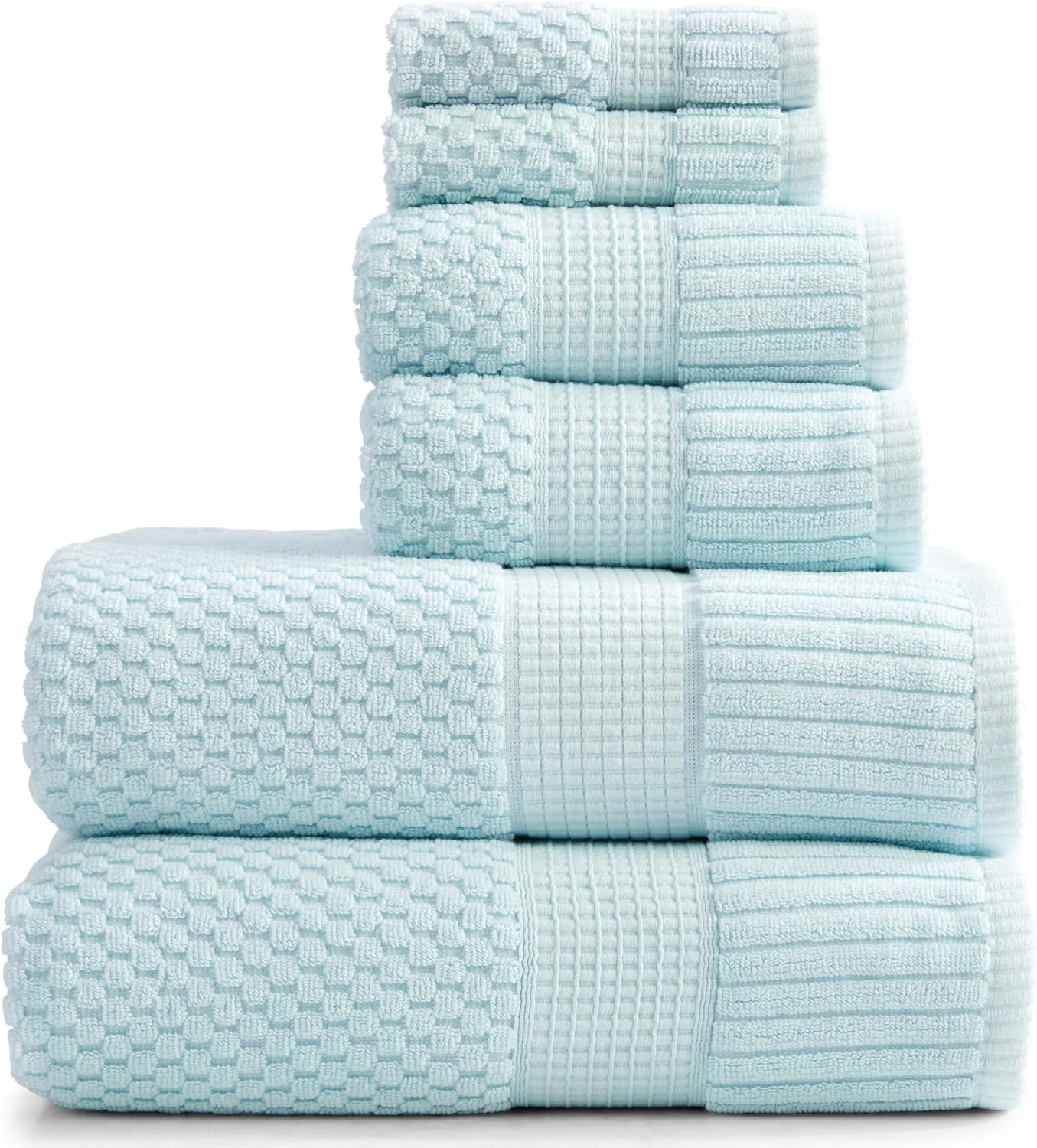 NY Loft 100% Cotton 4 Pack Bath Towels, 30" x 52", Soft & Absorbent, Quick Dry, Textured - Trinity Collection, Bright White
