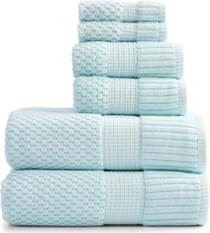 NY Loft 100% Cotton 4 Pack Bath Towels, 30" x 52", Soft & Absorbent, Quick Dry, Textured - Trinity Collection, Bright White