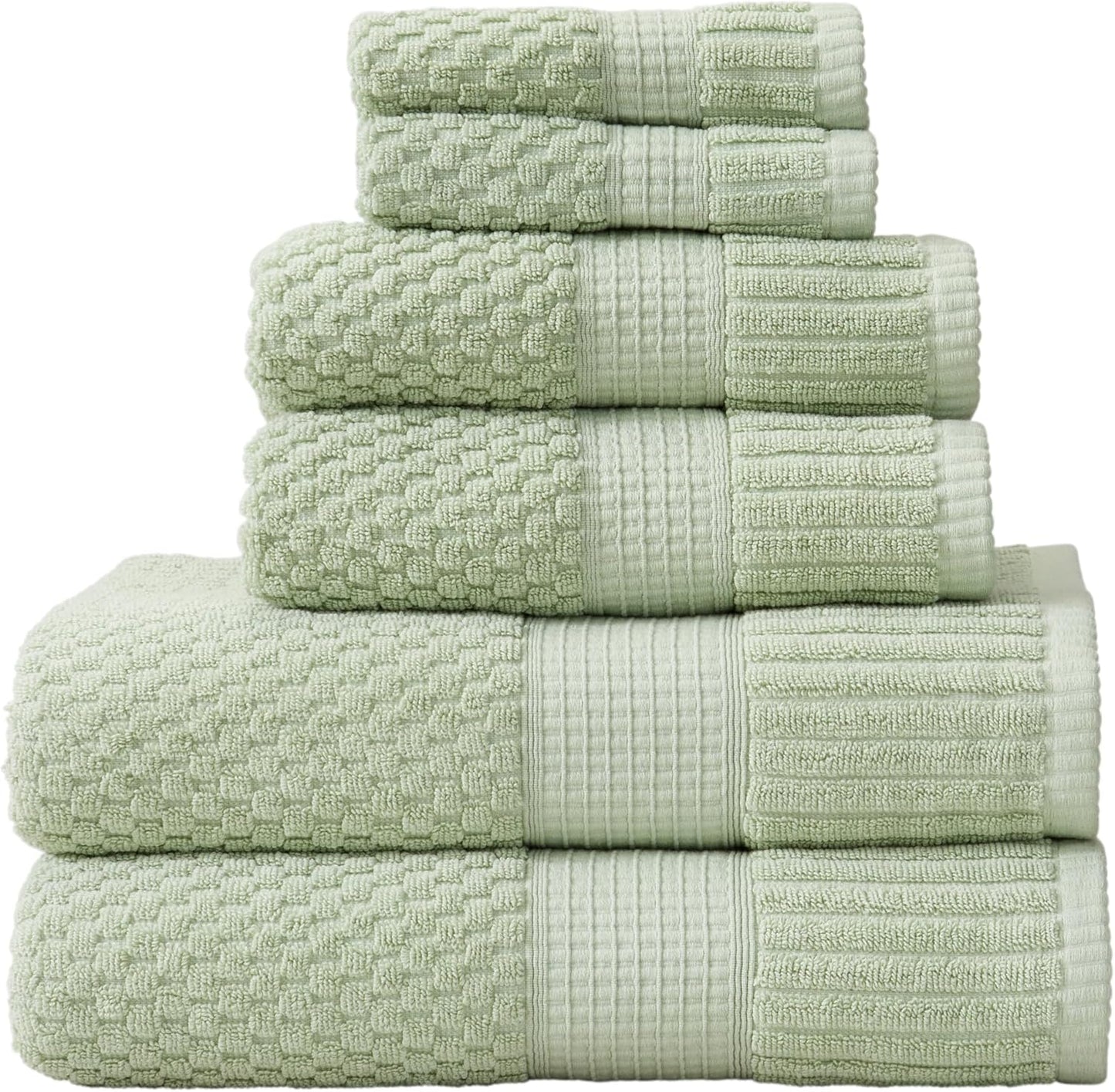 NY Loft 100% Cotton 4 Pack Bath Towels, 30" x 52", Soft & Absorbent, Quick Dry, Textured - Trinity Collection, Bright White