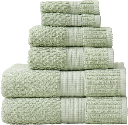 NY Loft 100% Cotton 4 Pack Bath Towels, 30" x 52", Soft & Absorbent, Quick Dry, Textured - Trinity Collection, Bright White