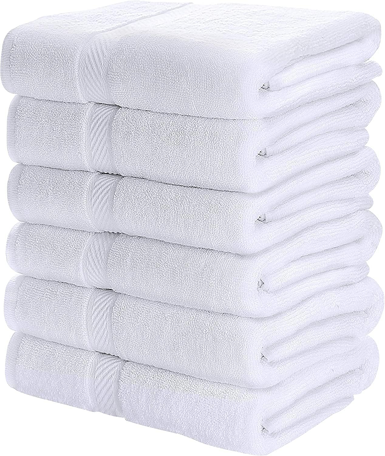 Utopia Towels 18 Pack Bath Towel Set (24 x 48 Inches), 500 GSM 100% Ring Spun Cotton Medium Lightweight and Highly Absorbent Quick Drying, Premium Towels for Hotel, Spa and Bathroom (White)