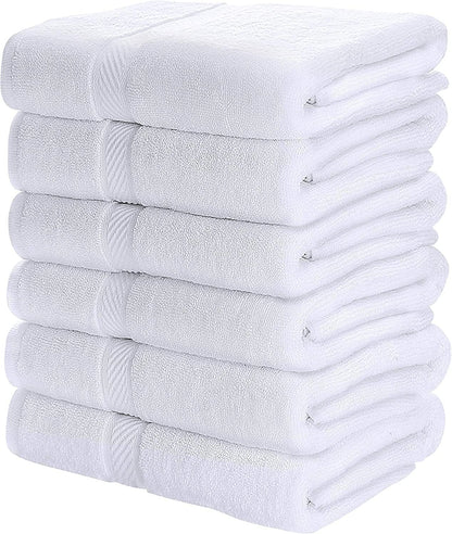 Utopia Towels 18 Pack Bath Towel Set (24 x 48 Inches), 500 GSM 100% Ring Spun Cotton Medium Lightweight and Highly Absorbent Quick Drying, Premium Towels for Hotel, Spa and Bathroom (White)
