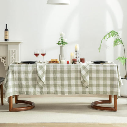 EVERLY 100% Pure Linen Rectangle Tablecloth 84Lx60W Inches for Dining,Weddings and Restaurants,Decorative Halloween,Thanksgiving,Christmas Table Cloth Machine Washable Tablecloths-Natural Linen