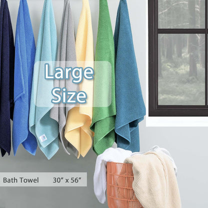 Luxury Bath Towels, Bath Towels Set of 4, Large 30" x 56" - 100% Cotton | Quick Dry | Light Weight | Thick | Soft | Absorbent, Luxury Shower Towel Sets for Bathroom, Towel Gift Set, White