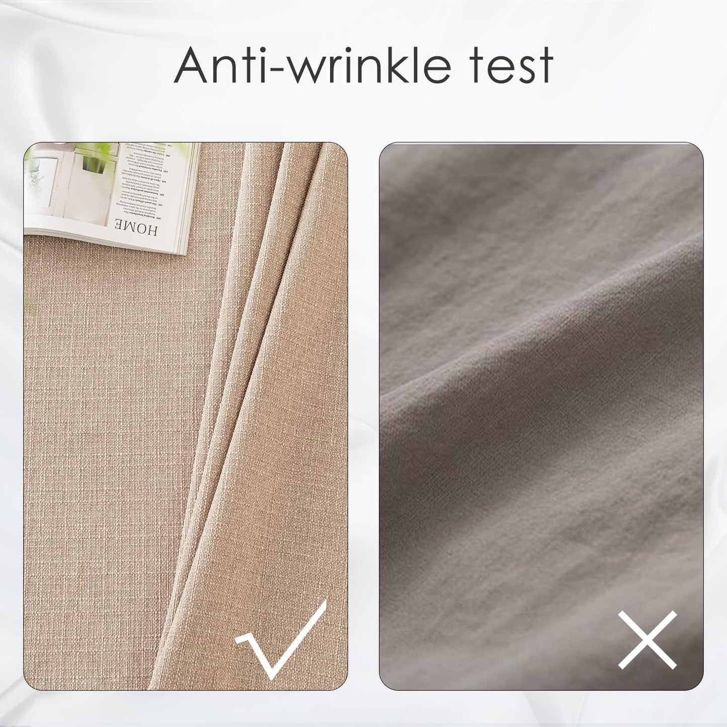 BALCONY & FALCON Rectangle Tablecloth Washable Wrinkle Resistant and Water Proof Table Cloth Decorative Linen Fabric Tablecloths for Dining Parties Kitchen Wedding and Outdoor Use (Beige, 57x118)