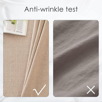 BALCONY & FALCON Rectangle Tablecloth Washable Wrinkle Resistant and Water Proof Table Cloth Decorative Linen Fabric Tablecloths for Dining Parties Kitchen Wedding and Outdoor Use (Beige, 57x118)